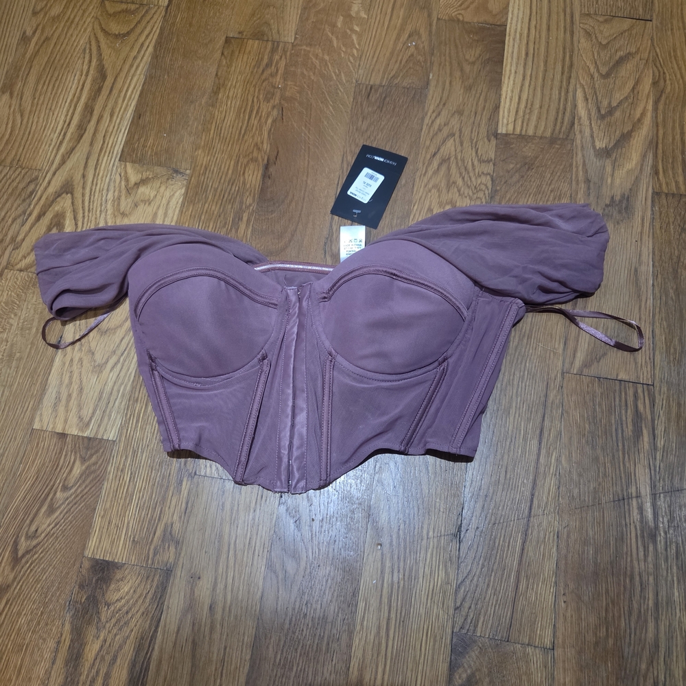 Fashion Nova Mauve Off-Shoulder Corset Top | NWT | Size XL